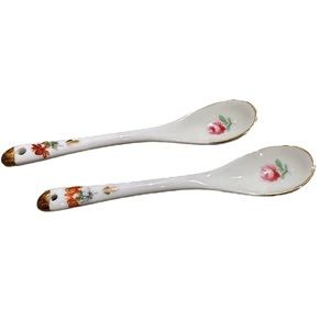 Porcelain Ceramic Condiment Spoons (2)